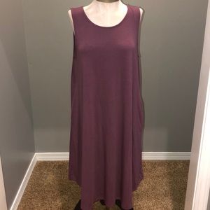 Zenana Sleeveless Knee-Length Eggplant Dress